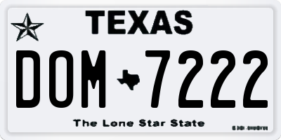 TX license plate DOM7222