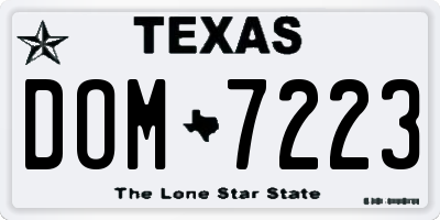 TX license plate DOM7223