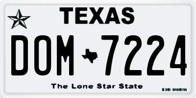 TX license plate DOM7224