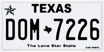 TX license plate DOM7226