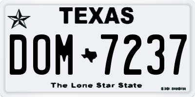 TX license plate DOM7237