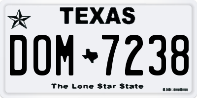 TX license plate DOM7238