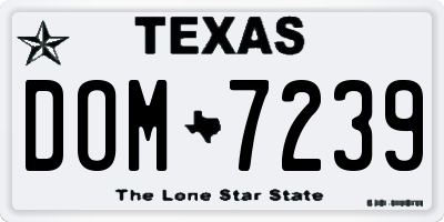 TX license plate DOM7239