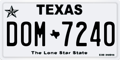TX license plate DOM7240