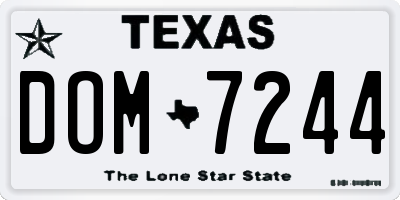 TX license plate DOM7244