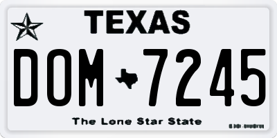 TX license plate DOM7245