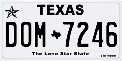 TX license plate DOM7246