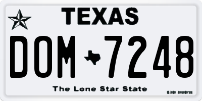 TX license plate DOM7248