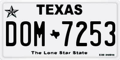 TX license plate DOM7253