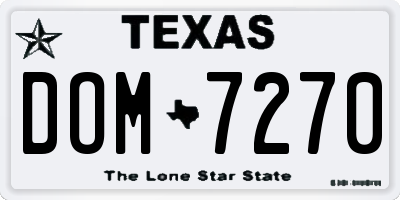 TX license plate DOM7270