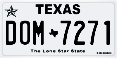 TX license plate DOM7271