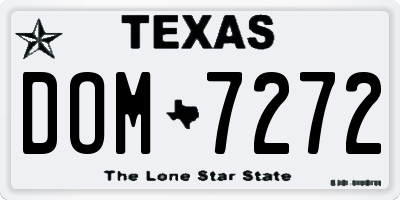 TX license plate DOM7272