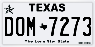 TX license plate DOM7273