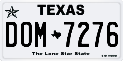 TX license plate DOM7276