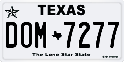 TX license plate DOM7277