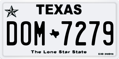TX license plate DOM7279