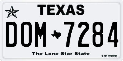 TX license plate DOM7284
