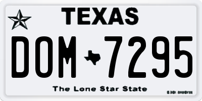 TX license plate DOM7295