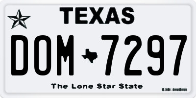 TX license plate DOM7297