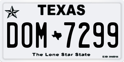TX license plate DOM7299