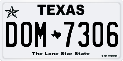TX license plate DOM7306
