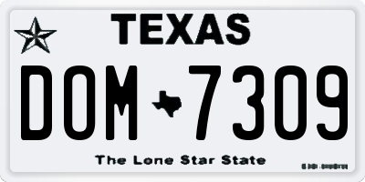 TX license plate DOM7309