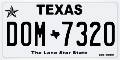 TX license plate DOM7320