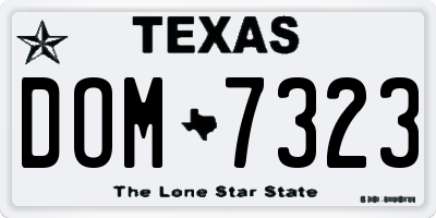 TX license plate DOM7323
