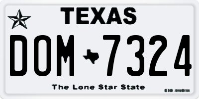 TX license plate DOM7324