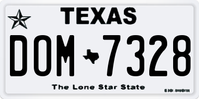 TX license plate DOM7328