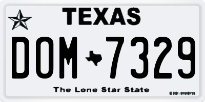 TX license plate DOM7329