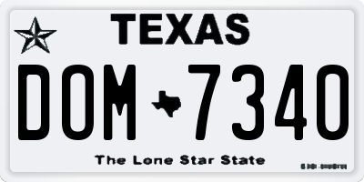 TX license plate DOM7340
