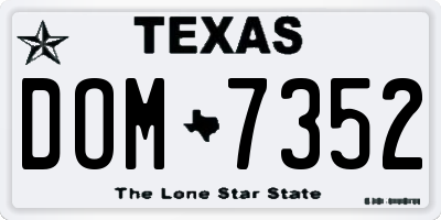 TX license plate DOM7352