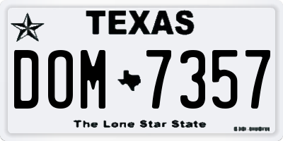 TX license plate DOM7357
