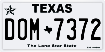 TX license plate DOM7372