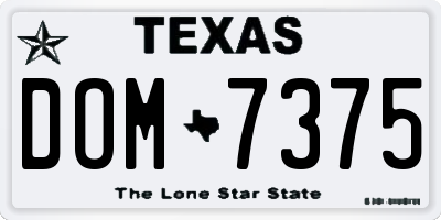 TX license plate DOM7375