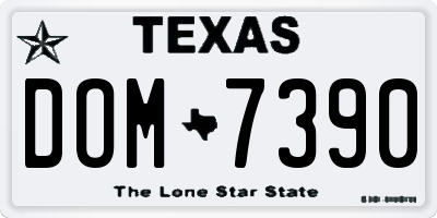 TX license plate DOM7390