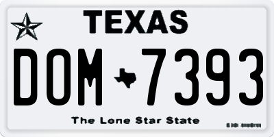 TX license plate DOM7393