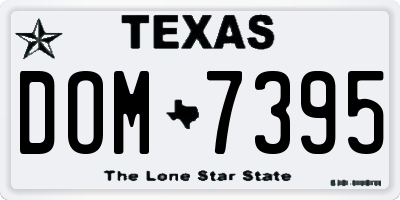 TX license plate DOM7395