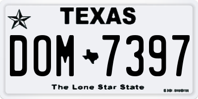 TX license plate DOM7397