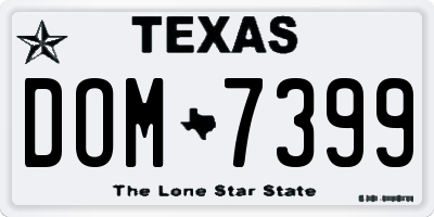 TX license plate DOM7399