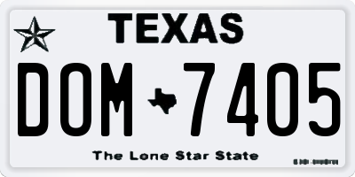TX license plate DOM7405