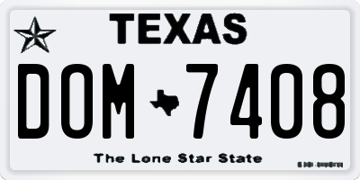 TX license plate DOM7408