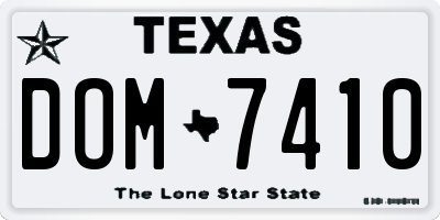 TX license plate DOM7410