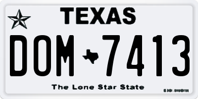 TX license plate DOM7413