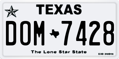 TX license plate DOM7428
