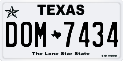 TX license plate DOM7434