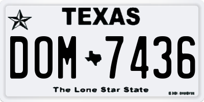 TX license plate DOM7436