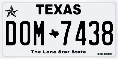 TX license plate DOM7438