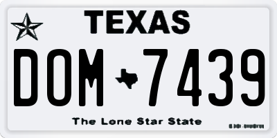 TX license plate DOM7439